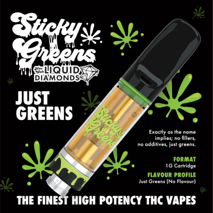 Just Greens Liquids Diamonds 510 Vape Cart (Sticky Greens)