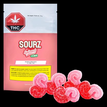 Strawberry Watermelon 4:1 CBG Gummies (Spinach Sourz)